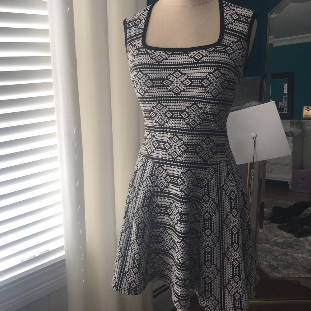 Aztec printed skater girl/fit and flare dress